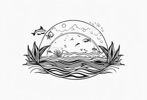 Sea themed foot tattoo tattoo idea