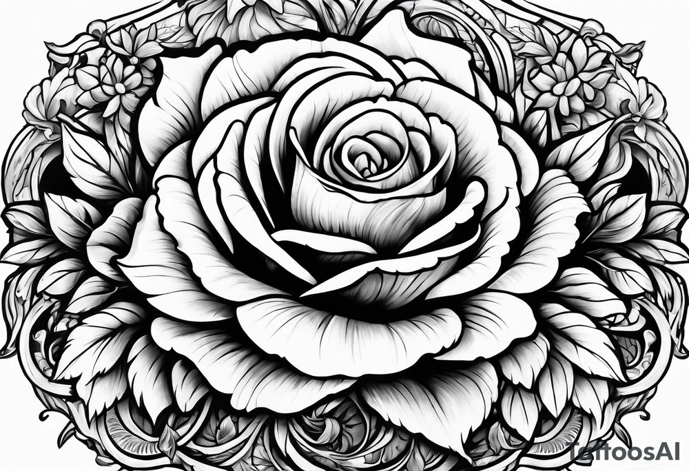 Cloak, Dagger, latin, beautiful, flowers tattoo idea