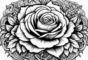 Cloak, Dagger, latin, beautiful, flowers tattoo idea