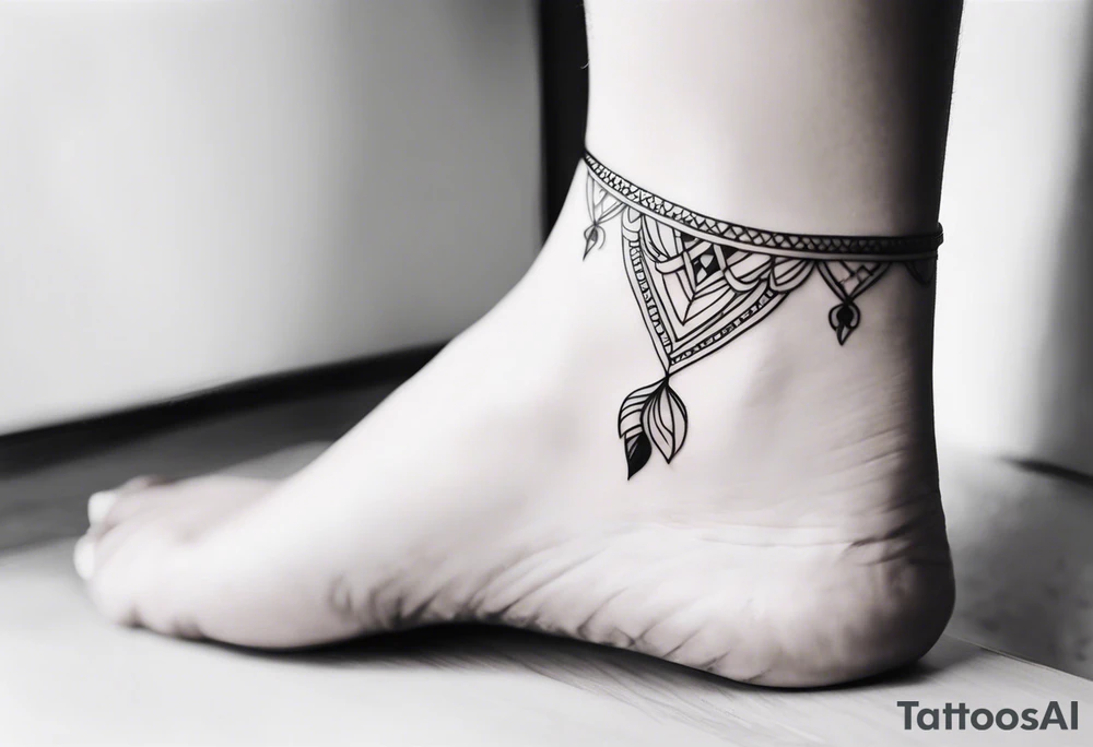 feminine ankle bracelet tattoo tattoo idea