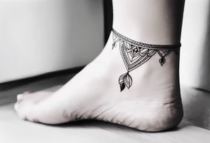 feminine ankle bracelet tattoo tattoo idea