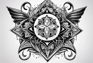 "Ω" symbol black magic style tattoo idea