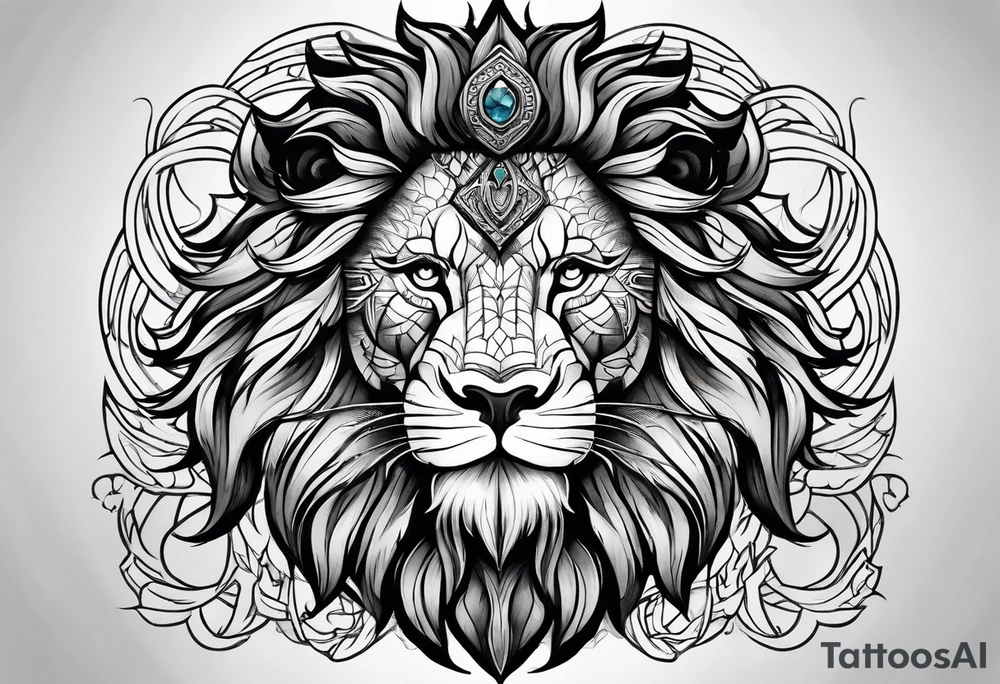 lion mongolian tattoo idea