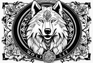 wolf with the letters SP on it tattoo idea