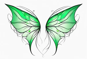 Green fairy wings tattoo idea