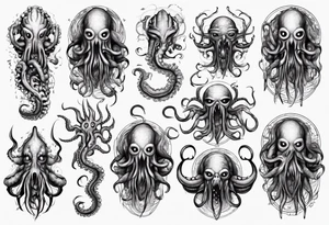 lovecraft monster for arms and forearms
add tentacle tattoo idea
