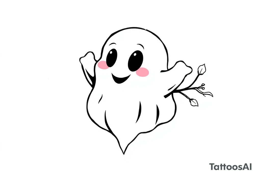 Smiley Cute ghost tattoo idea