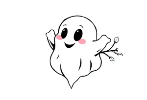 Smiley Cute ghost tattoo idea