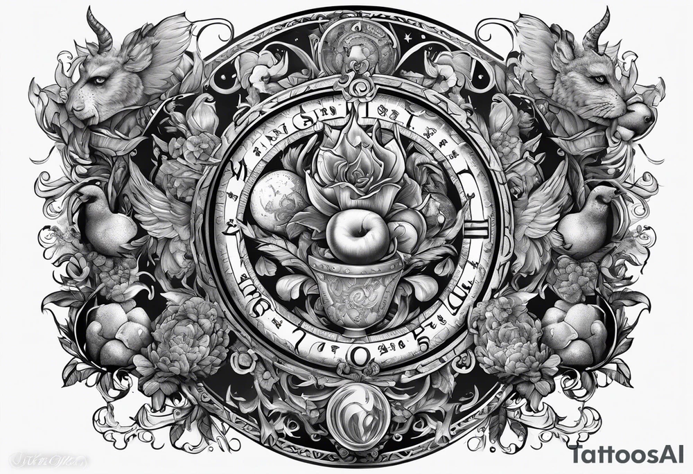 Biblical depiction of the seven deadly sins sleeve tattoo idea