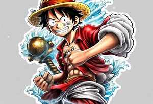 Luffy with gear 5 tattoo idea