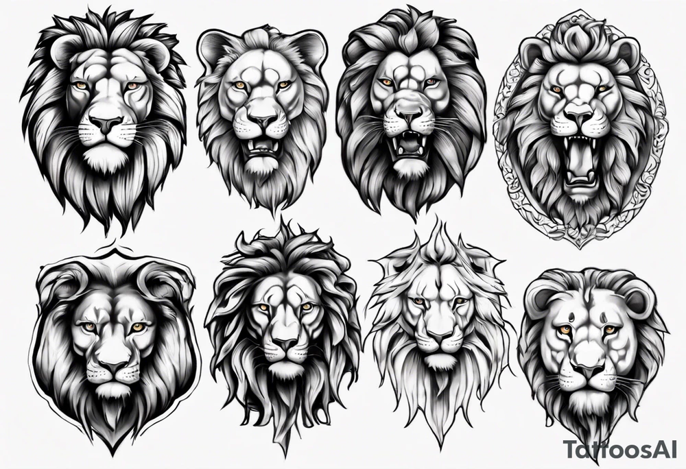 lion statues tattoo idea