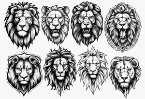 lion statues tattoo idea