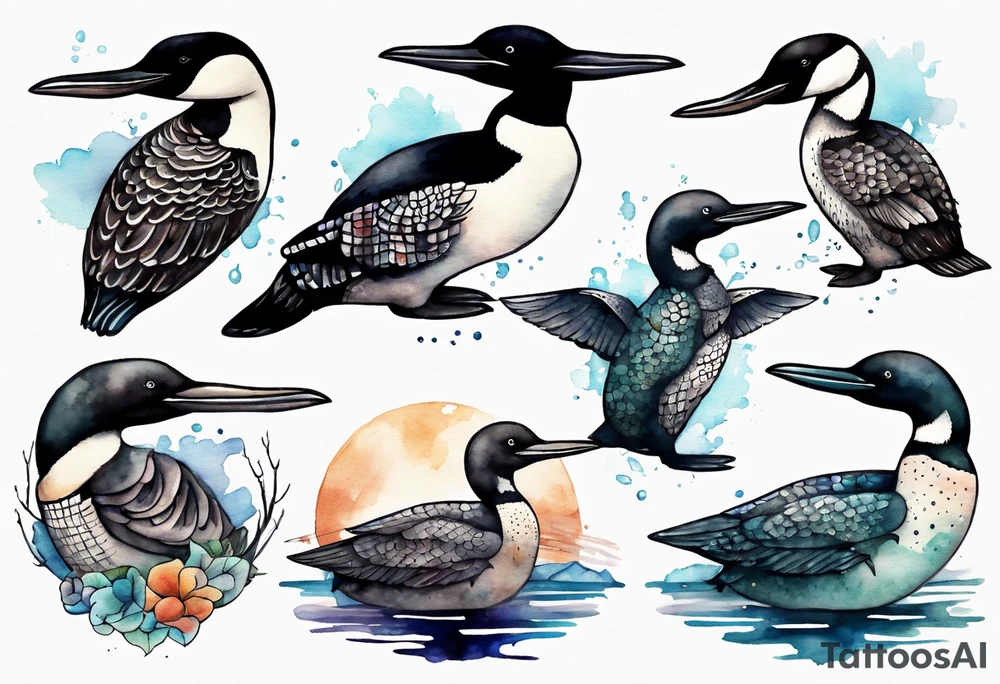 a wise ancient loon tattoo idea