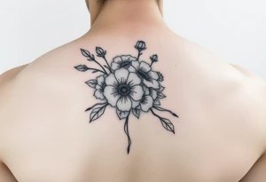 flowers on hand tattoo idea