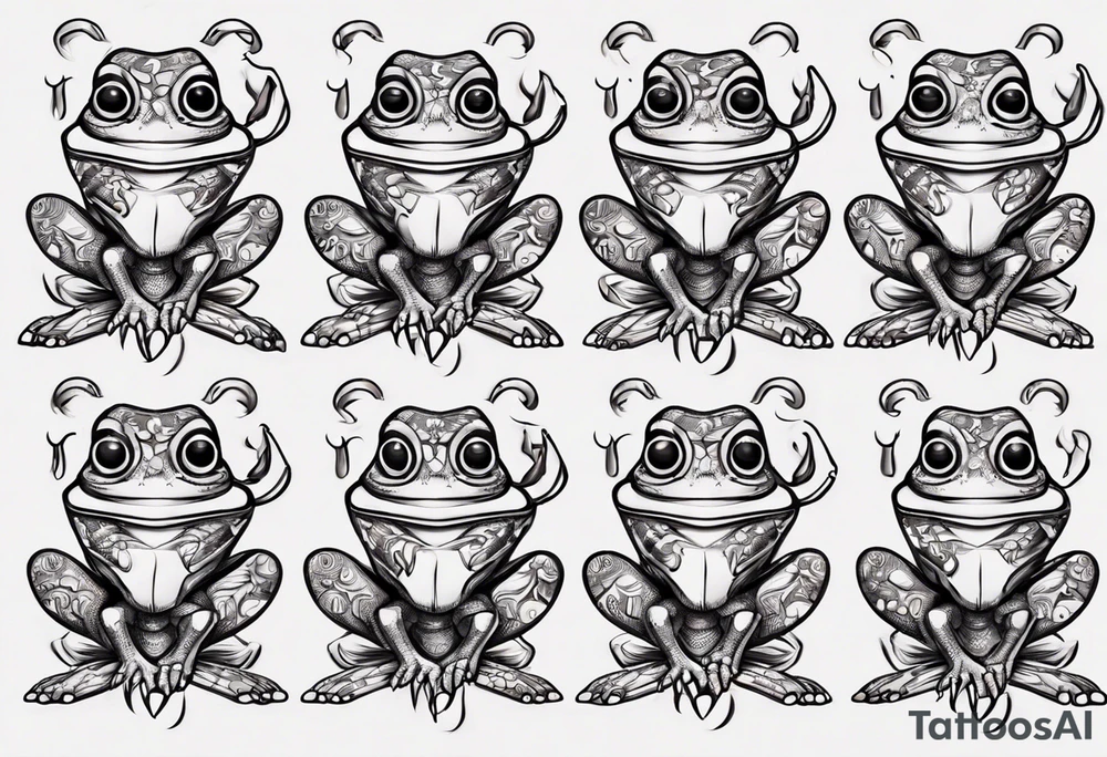 cybersigilism common coqui sitting on flor de maga tattoo idea