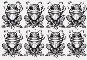 cybersigilism common coqui sitting on flor de maga tattoo idea