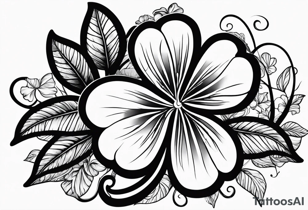 one single three leaf clover on a vine tattoo idea