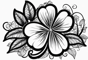 one single three leaf clover on a vine tattoo idea