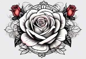 rose, sun light, dove, clock, tattoo idea