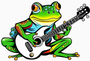 Frog playing guitar. tattoo idea