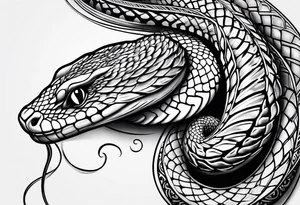 snake going around calf tattoo idea