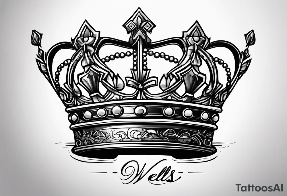 My last name Wells with a crown tattoo idea