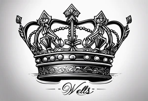 My last name Wells with a crown tattoo idea