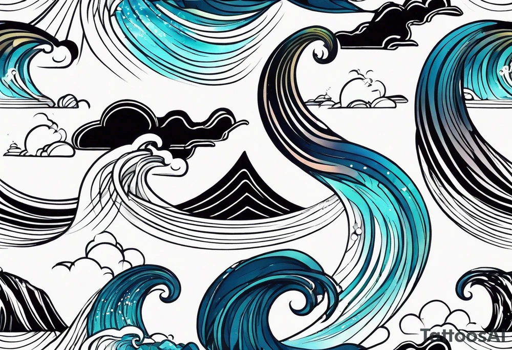 simple wave for outside forearm tattoo idea