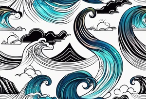 simple wave for outside forearm tattoo idea