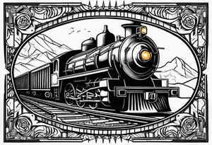 Western with train tracks tattoo idea