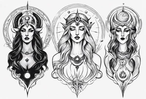 The High Priestesses. Hecate, Artemis and Selene in One. Representing Magic, Intuition and The Moon. tattoo idea