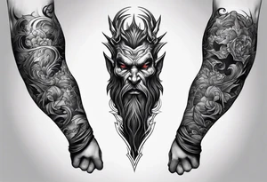 Demon forearm tattoo idea