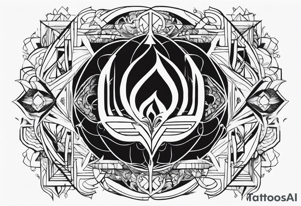 a half-sleeve black and white tattoo idea that incorporates mental health awareness, a passion for EDM music, a first responder past, and keeping a positive mindset. I want everything designed into each other thing tattoo idea