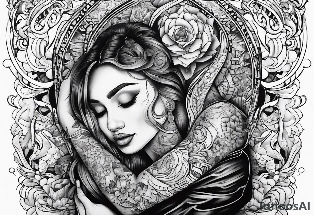 Hugging tattoo idea