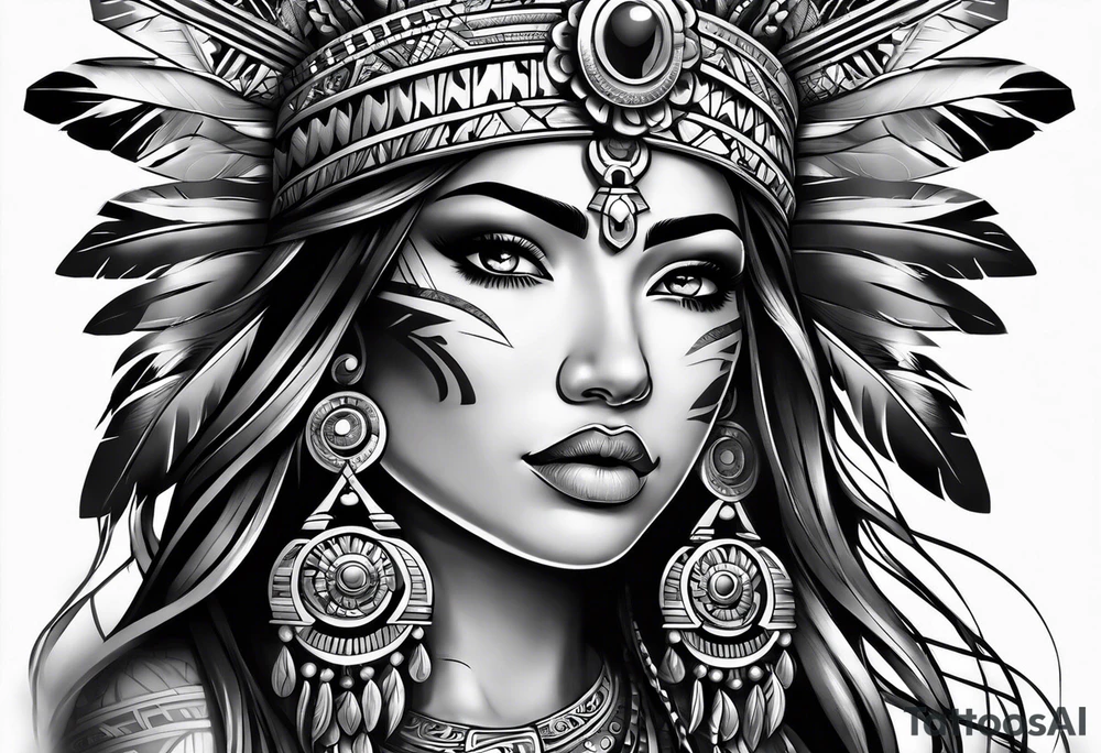 Aztec princess side princess tattoo idea