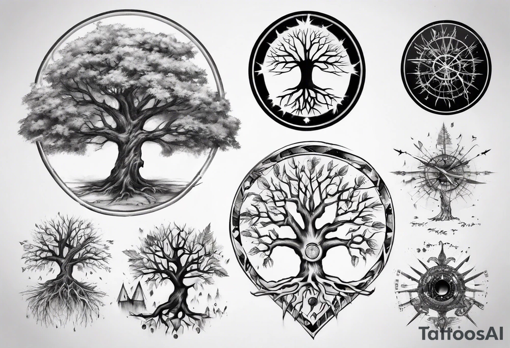 Life tree from sniper bullet tattoo idea
