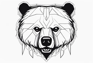bear face scary tattoo idea