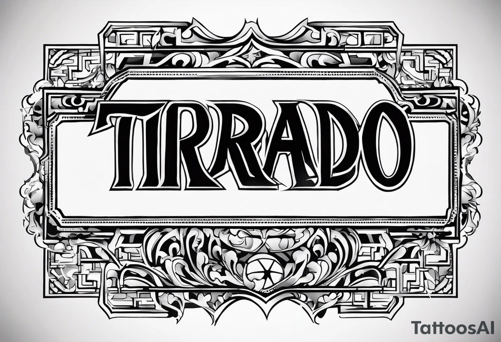 The word “Tirado” on the back like a football jersey tattoo idea