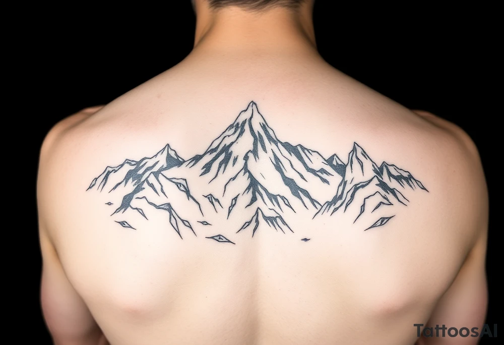 blue mountain tattoo idea