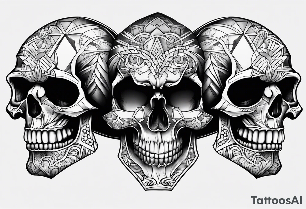 Skull Hear no evil, speak no evil, see no evil tattoo idea