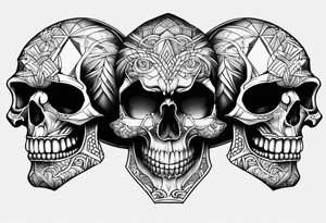 Skull Hear no evil, speak no evil, see no evil tattoo idea