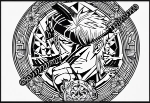 Zoro one piece tattoo to get on my forearm about 5-7 cm in length tattoo idea