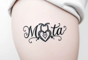 The name Mota with a lock and heart tattoo idea