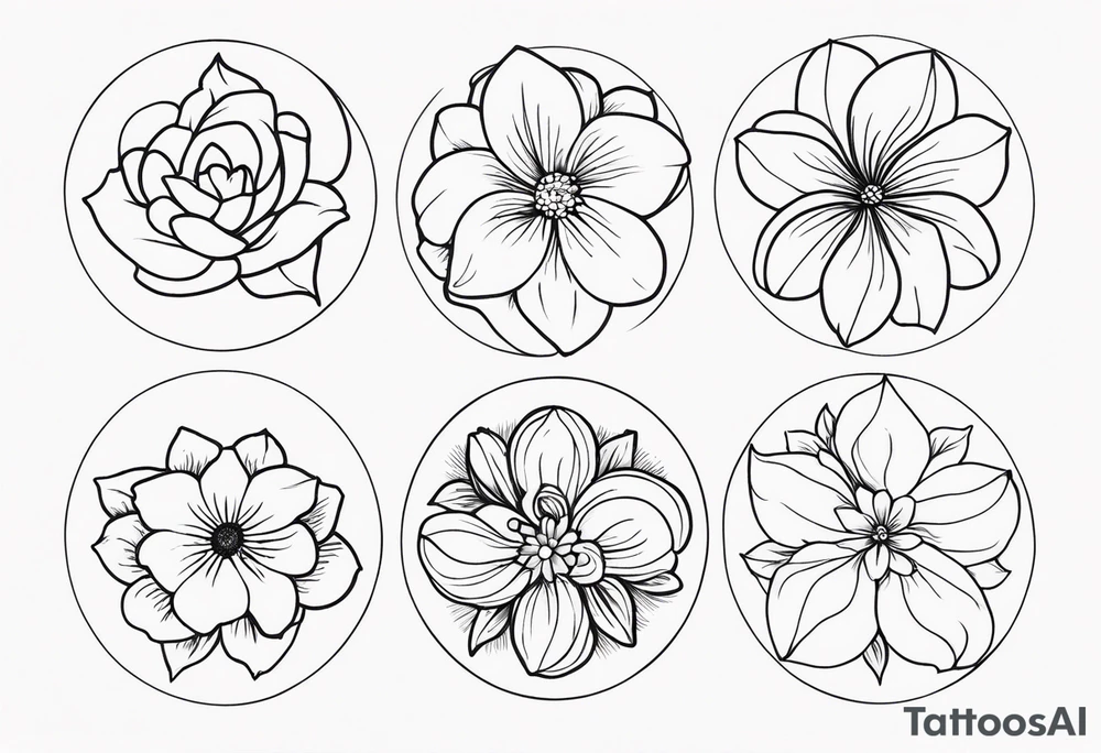 March April June November December birth flowers on infinity symbol tattoo idea