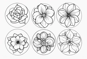 March April June November December birth flowers on infinity symbol tattoo idea