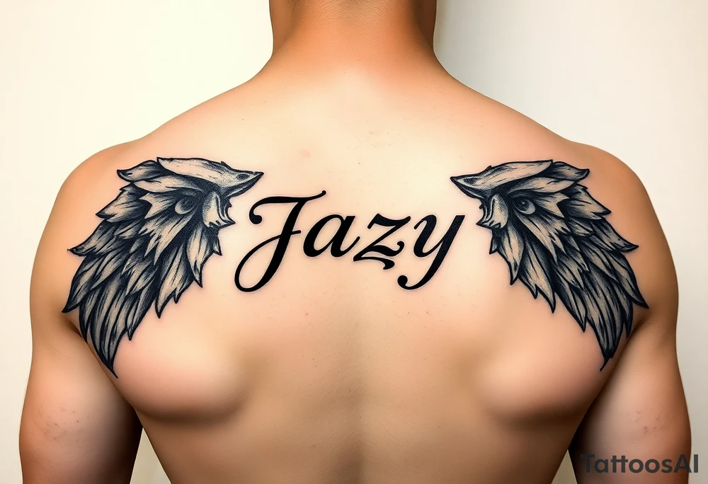 upper shooulder - Remembrance of a deceased best friend with the name Jazy incorporated tattoo idea