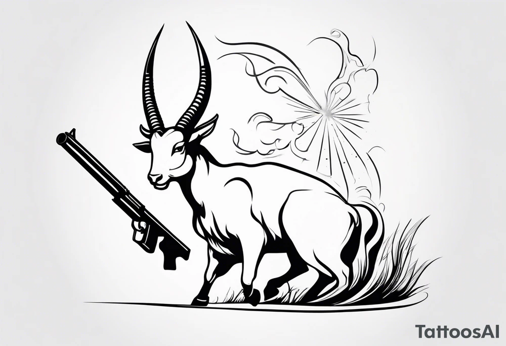 capricorn with a shotgun tattoo idea