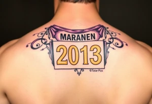 Half marathon bib 2013 purple and gold tattoo idea