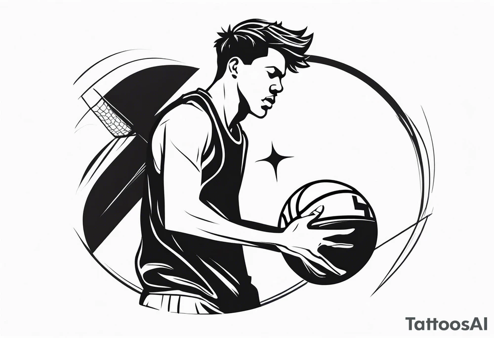 person with basketball tattoo idea