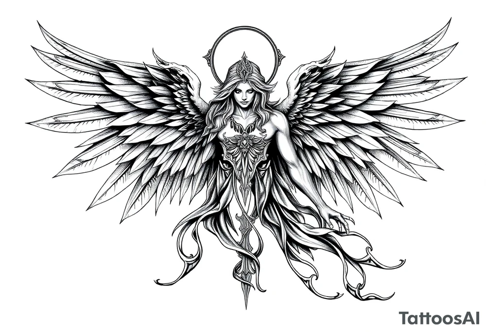 Archangel Azrael tattoo idea